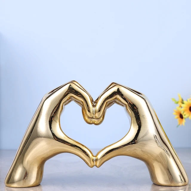 Heart Hands Sculpture